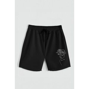 Kraťasy, Barva Černá, s Potiskem Hedrix Love obraz