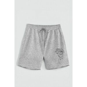 Kraťasy, Barva šedá, s Potiskem Hedrix Love obraz