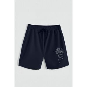 Kraťasy, Barva Modrá, s Potiskem Hedrix Love obraz