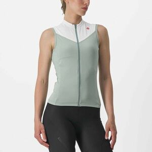CASTELLI Cyklistický dres bez rukávů - SOLARIS LADY - ivory/zelená L obraz