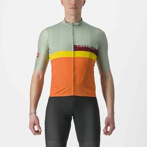 CASTELLI Cyklistický dres s krátkým rukávem - A BLOCCO - bordó/zelená/žlutá/oranžová 3XL obraz