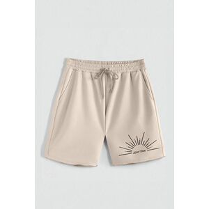 Kraťasy, Barva Ecru, s Potiskem Hedrix Sunny obraz