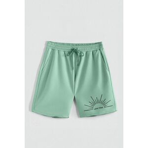 Kraťasy, Barva Světle Zelená, s Potiskem Hedrix Sunny obraz