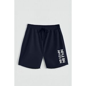 Kraťasy, Barva Modrá, s Potiskem Hedrix No Brain obraz