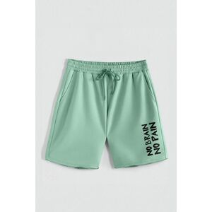 Kraťasy, Barva Světle Zelená, s Potiskem Hedrix No Brain obraz