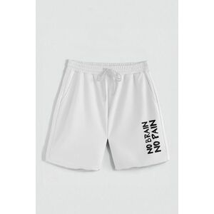 Kraťasy, Barva Bilá, s Potiskem Hedrix No Brain obraz