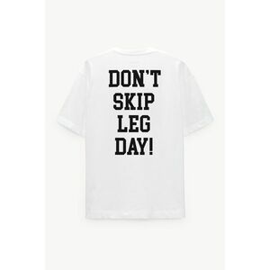 Oversized Tričko, Barva Bílá s Potiskem Leg Day obraz