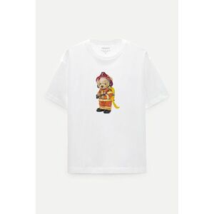 Oversized Tričko, Barva Bílá s Potiskem Firefighter obraz