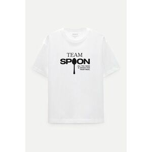 Oversized Tričko, Barva Bílá s Potiskem Spoon obraz