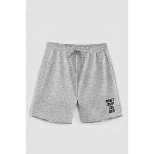 Kraťasy, Barva šedá, s Potiskem Hedrix Leg Day obraz