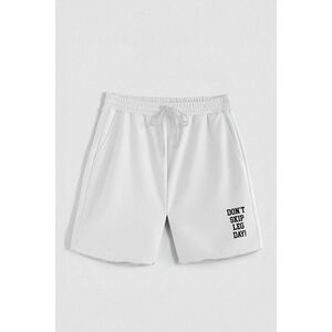 Kraťasy, Barva Bílá, s Potiskem Hedrix Leg Day obraz