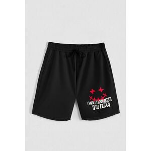 Kraťasy, Barva Černá, s Potiskem Hedrix Keep Smilling obraz