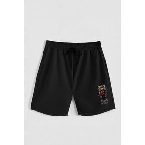 Kraťasy, Barva Černá, s Potiskem Hedrix Victory Or Valhalla obraz