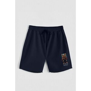 Kraťasy, Barva Modrá, s Potiskem Hedrix Victory Or Valhalla obraz