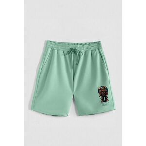 Kraťasy, Barva Světle Zelená, s Potiskem Hedrix Victory Or Valhalla obraz