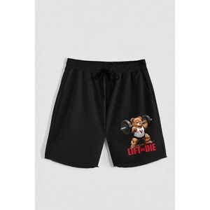 Kraťasy, Barva Černá, s Potiskem Hedrix Lift Or Die obraz