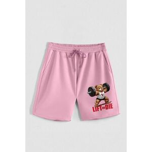 Kraťasy, Barva Růžová, s Potiskem Hedrix Lift Or Die obraz