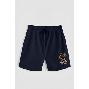 Kraťasy, Barva Modrá, s Potiskem Hedrix Fitness Bear obraz