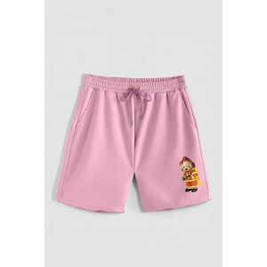 Kraťasy, Barva Růžová, s Potiskem Hedrix Firefighter obraz