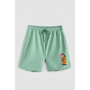 Kraťasy, Barva Světle Zelená, s Potiskem Hedrix Firefighter obraz