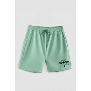 Kraťasy, Barva Světle Zelená, s Potiskem Hedrix Spoon obraz