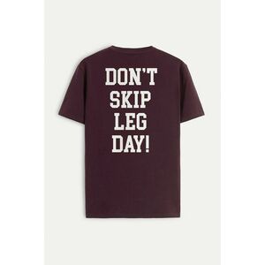 Tričko, Barva Bordo, s Potiskem Leg Day obraz