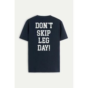 Tričko, Barva Modrá, s Potiskem Leg Day obraz