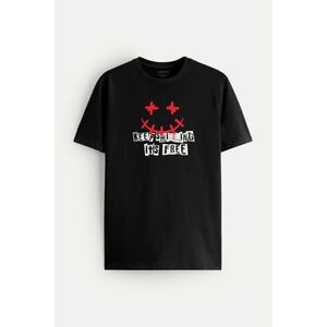 Tričko, Barva Černá, s Potiskem Keep Smilling obraz