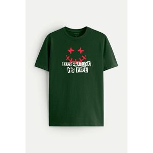 Tričko, Barva Zelená, s Potiskem Keep Smilling obraz