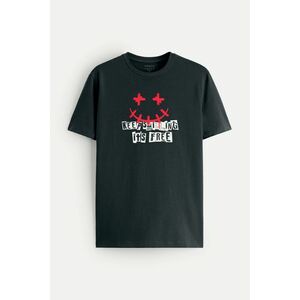 Tričko, Barva Železná šedá, s Potiskem Keep Smilling obraz