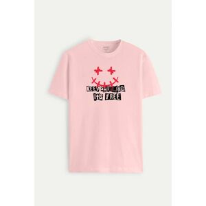 Tričko, Barva Růžová, s Potiskem Keep Smilling obraz