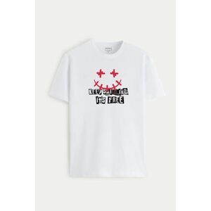 Tričko, Barva Bílá, s Potiskem Keep Smilling obraz