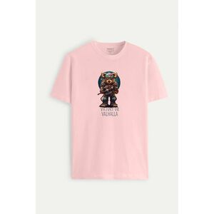 Tričko, Barva Růžová, s Potiskem Victory Or Valhalla obraz