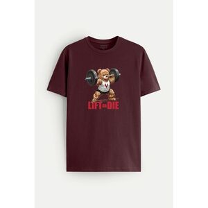 Tričko, Barva Bordó, s Potiskem Lift Or Die obraz
