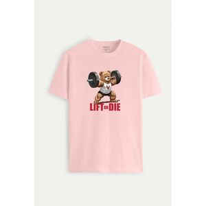 Tričko, Barva Růžová, s Potiskem Lift Or Die obraz