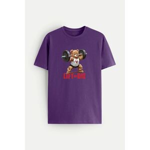 Tričko, Barva Fialová, s Potiskem Lift Or Die obraz