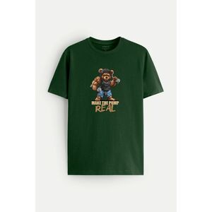 Tričko, Barva Zelená, s Potiskem Fitness Bear obraz