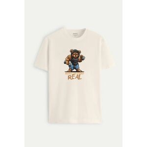 Tričko, Barva Ecru, s Potiskem Fitness Bear obraz