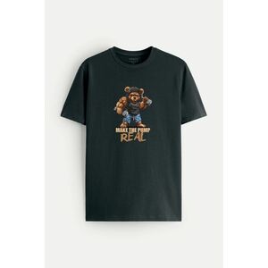 Tričko, Barva Železná šedá, s Potiskem Fitness Bear obraz