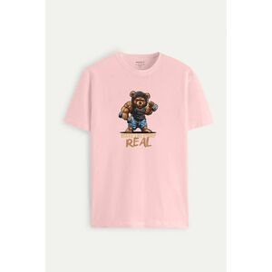 Tričko, Barva Růžová, s Potiskem Fitness Bear obraz