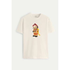 Tričko, Barva Ecru, s Potiskem Firefighter obraz