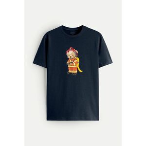 Tričko, Barva Modrá, s Potiskem Firefighter obraz