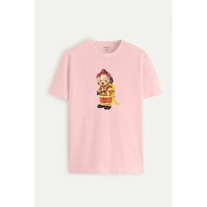 Tričko, Barva Růžová, s Potiskem Firefighter obraz