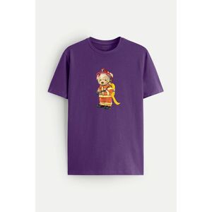 Tričko, Barva Fialová, s Potiskem Firefighter obraz