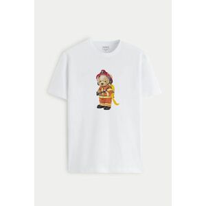 Tričko, Barva Bílá, s Potiskem Firefighter obraz