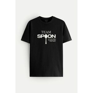 Tričko, Barva Černá, s Potiskem Spoon obraz