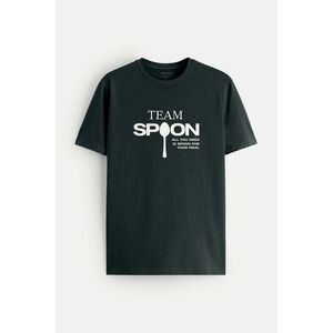 Tričko, Barva Železná šedá, s Potiskem Spoon obraz