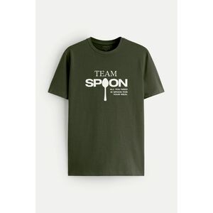 Tričko, Barva Khaki, s Potiskem Spoon obraz