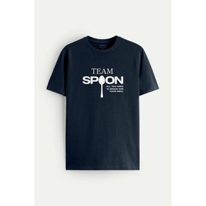 Tričko, Barva Modrá, s Potiskem Spoon obraz