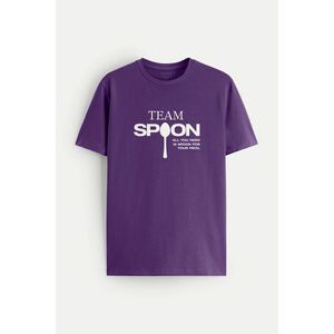 Tričko, Barva Fialová, s Potiskem Spoon obraz